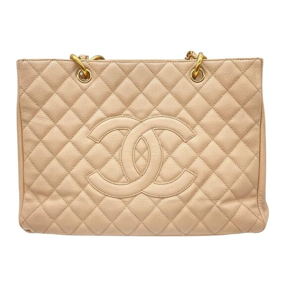 Chanel Caviar Leather Shopping Tote Bag Cream - Picture 1 of 9